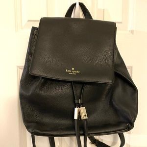 Kate Spade black leather backpack